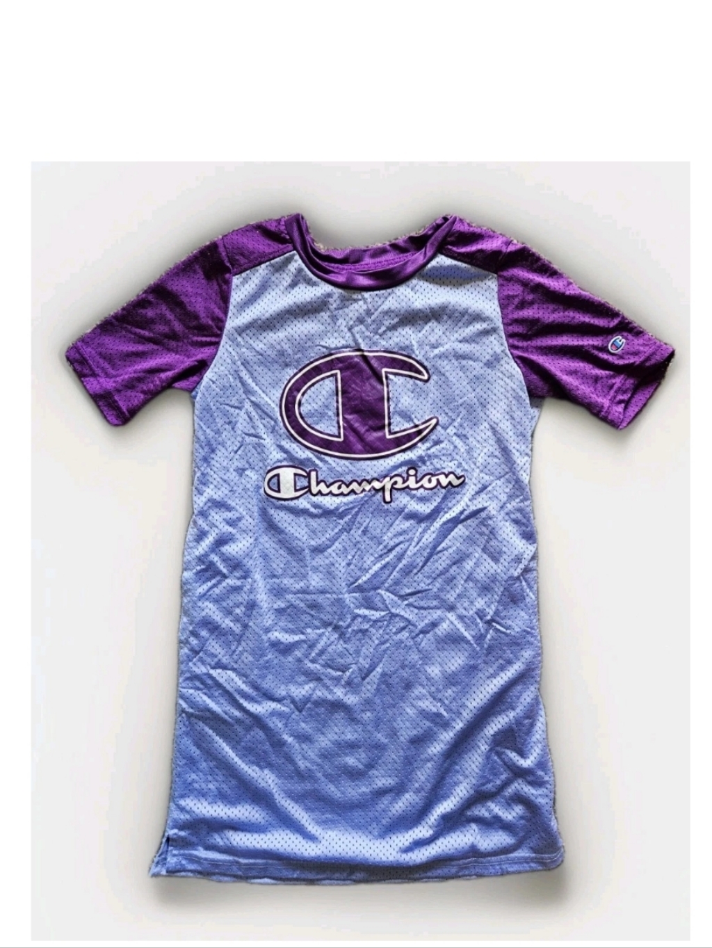 Champion Girls' Purple Raglan Athletic Tee Dress - Purple/Light Purple